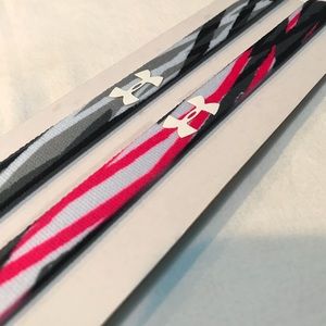 Hot Pink Gray White & Black Underarmour Headbands